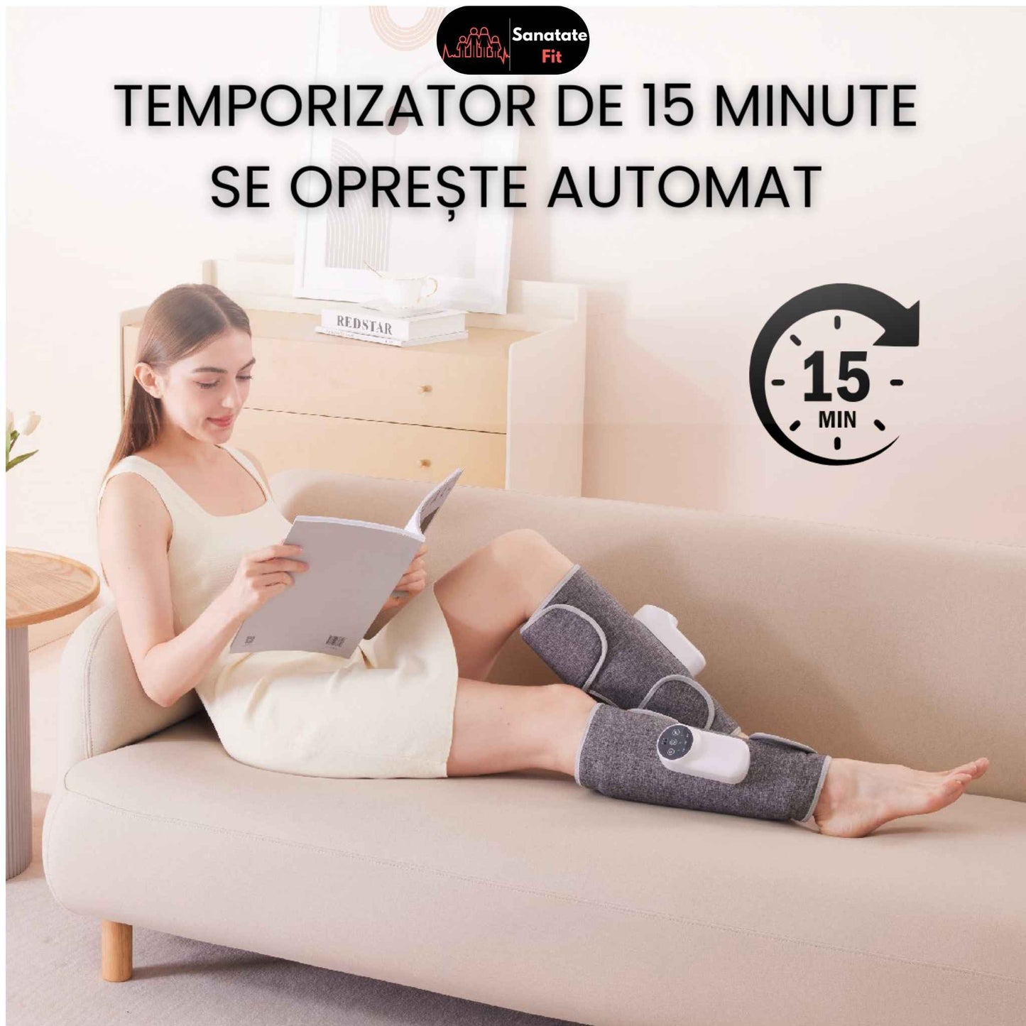 Aparat de Masaj Picioare cu Presopunctura, Pentru Drenaj Limfatic, Portabil ,Autonomie pana la 4 Ore