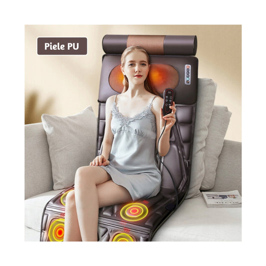 Saltea Masaj Complet Shiatsu, pentru persoanele care au dureri de spate, 6 moduri de masaj, dispozitiv de control, presiunea pernelor optimizata, Maro