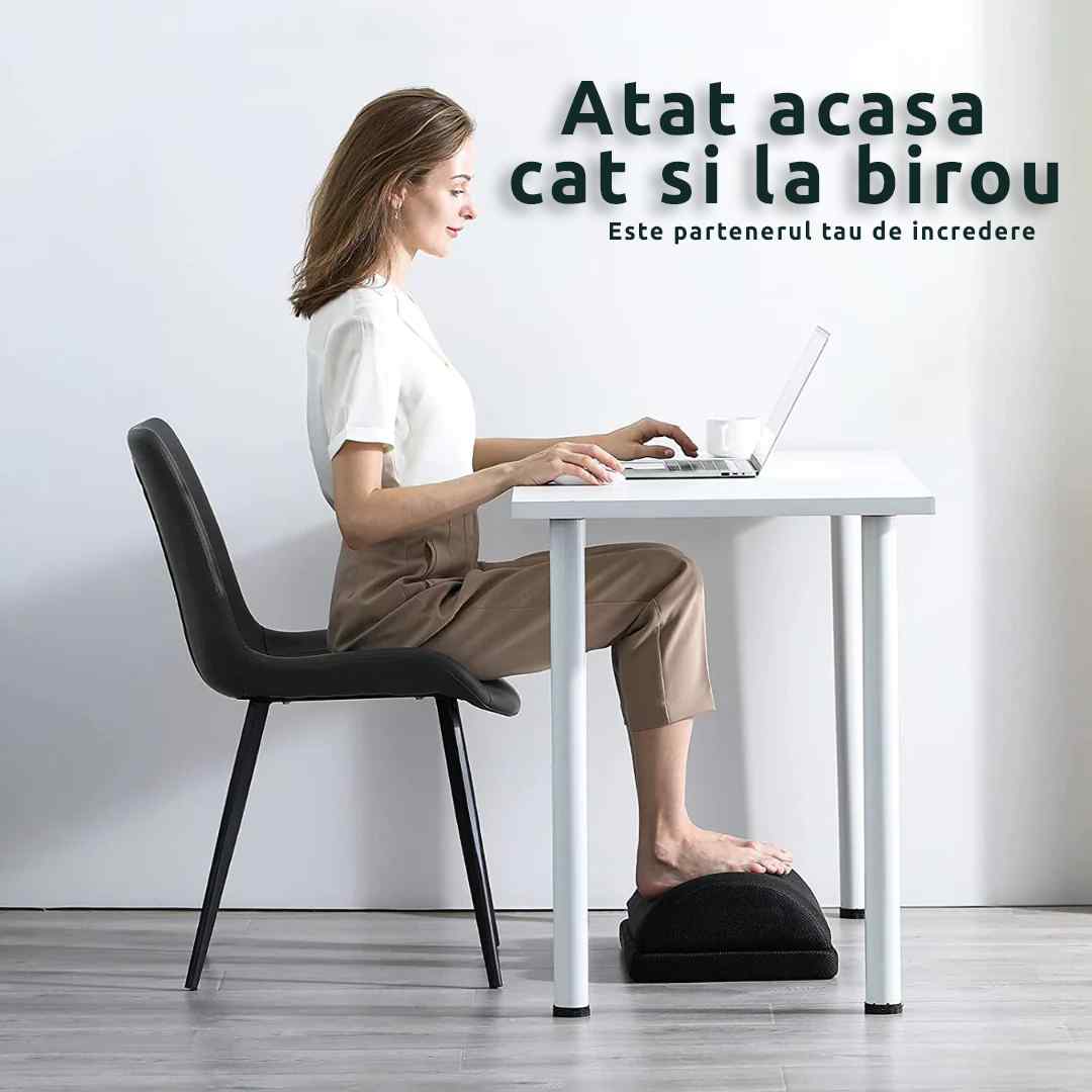 Perna Ortopedica pentru Suportul Picioarelor, Design Ergonomic, Înălțime Reglabila prin Detasare, Material din Plasa de Calitate, Sistem de Prindere Incorporat, 30x15x45cm, Negru