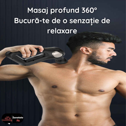 Aparat de Masaj Profesional Tip Pistol, 12Viteze, 8 Capete interschimbabile, Anti Dureri
