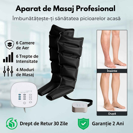 Aparat Masajul Picioarelor cu Presopunctura, Tip Cizme, Pentru Drenaj Limfatic, Masaj Pneumatic, Unitate de Control, Putere Nominala 36W, Masaj de Relaxare a Muschilor si Articulatiilor