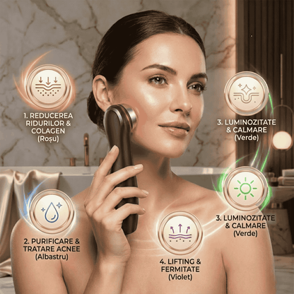 Aparat de Masaj Facial 6 in 1, Tratament Facial Acasa